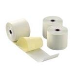 50 Doppelte Kassenrollen 76 x 67 x 12mm CB/CF - SD-Papierrollen weiß/gelb