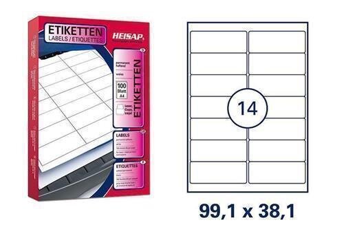 Adress-Etiketten 99,1 x 38,1mm DIN A4 - 100 Bögen = 1.400 Versandetiketten
