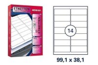 Adress-Etiketten 99,1 x 38,1mm DIN A4 - 100 Bögen =...